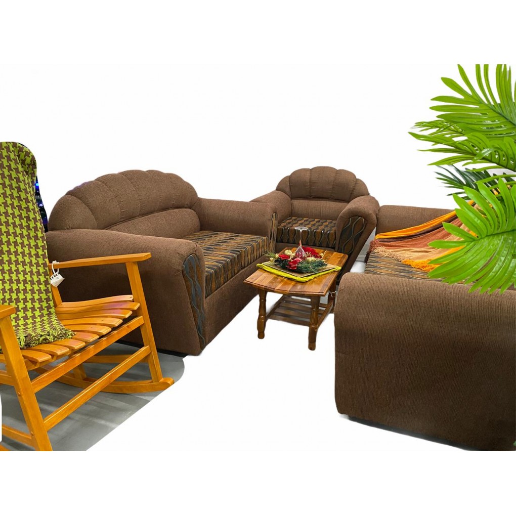 Living Room Set- Bella Brown & Black Stripey Scribble Design